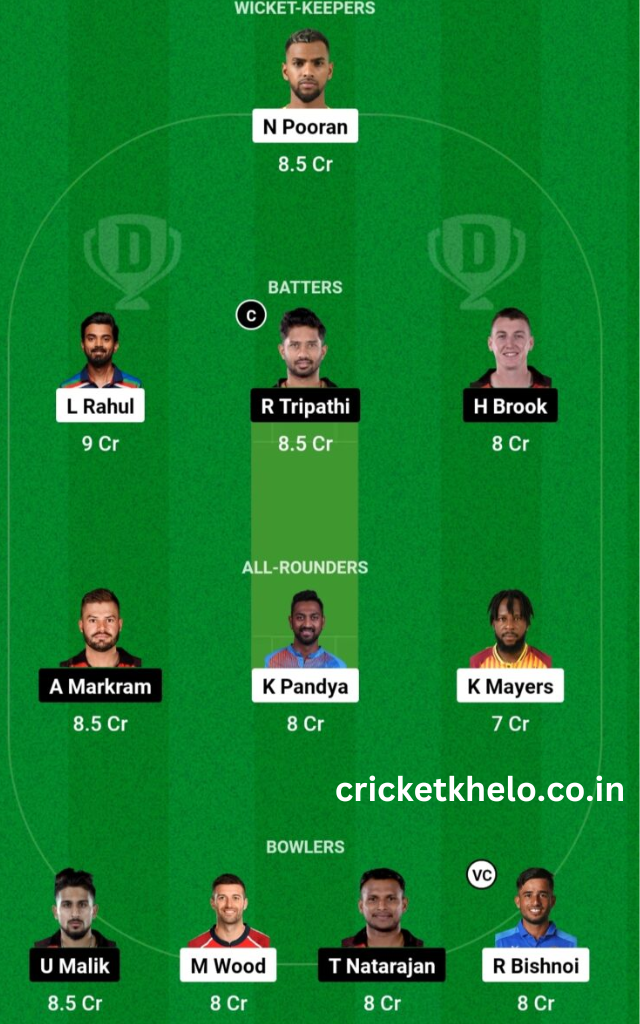 LSG vs SRH Dream11 Prediction Team Today Grand League