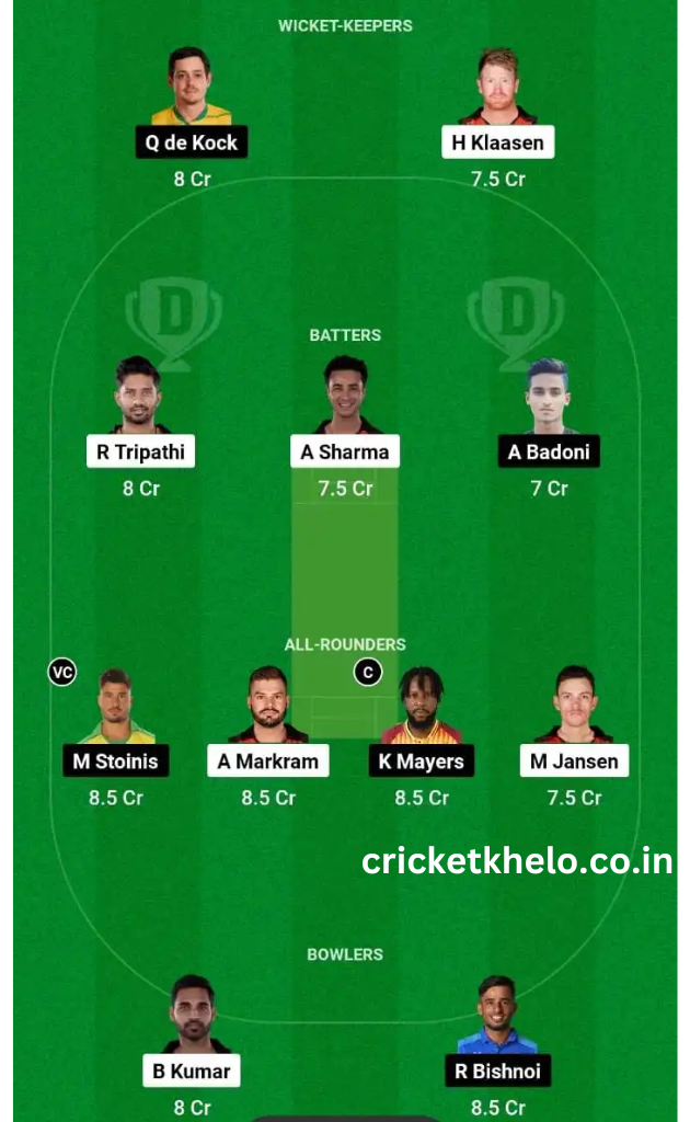 SRH vs LSG Dream11 Winning Team Prediction Today Grand League